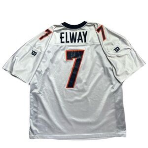 Vintage 90s Wilson - Denver Broncos John Elway #7 NFL Jersey - White XXL